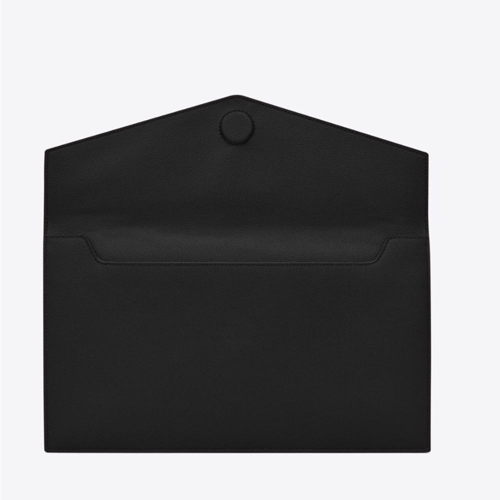 Authentic Saint Laurent Uptown Textured-leather Pouch